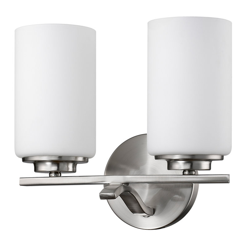Éclairage pour salle de bain 2 lumières Mcgann, Nickel satiné