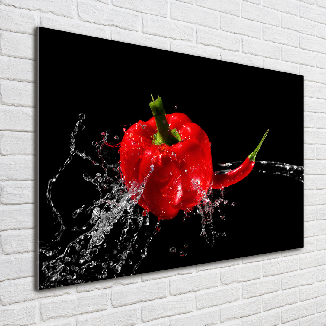 Glasbild Rote Paprika