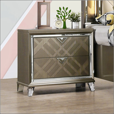 Table de chevet avec 2 tiroirs Modern Glam