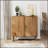 Walnut Wood Buffet Cabinet With Line Groove Design, Multifunctional Storage For Living Room And Entryway
