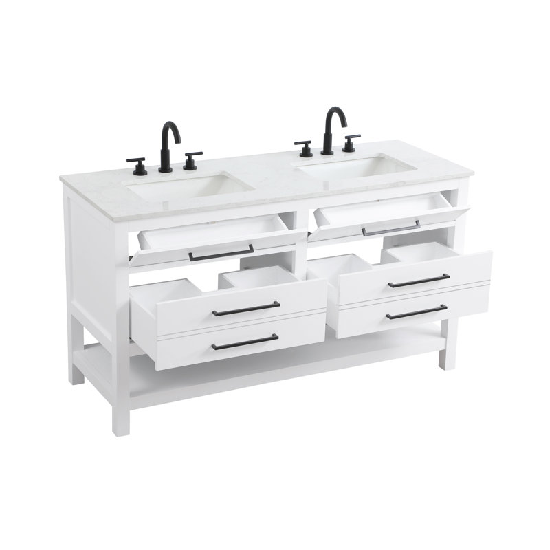 Meuble-lavabo double 60 po_Moderne_VF60560, Blanc