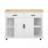 Kitchen Island with Storage Rack, Power Outlet, 2 Drawers and 2 Cabinet-392383797