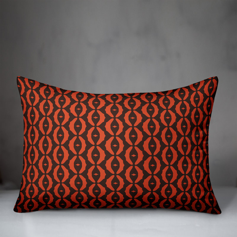 Coussin lombaire ovale, Rouge / Brun