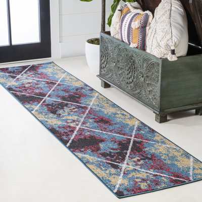 Lüders Minimalist Diamond Trellis Multi/White Rug