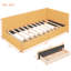 Lit de jour rembourré avec 2 espaces de rangement (lin jaune) - Structure de lit, aucun sommier nécessaire pour un lit simple efficace, espace de vie polyvalent-1054768006