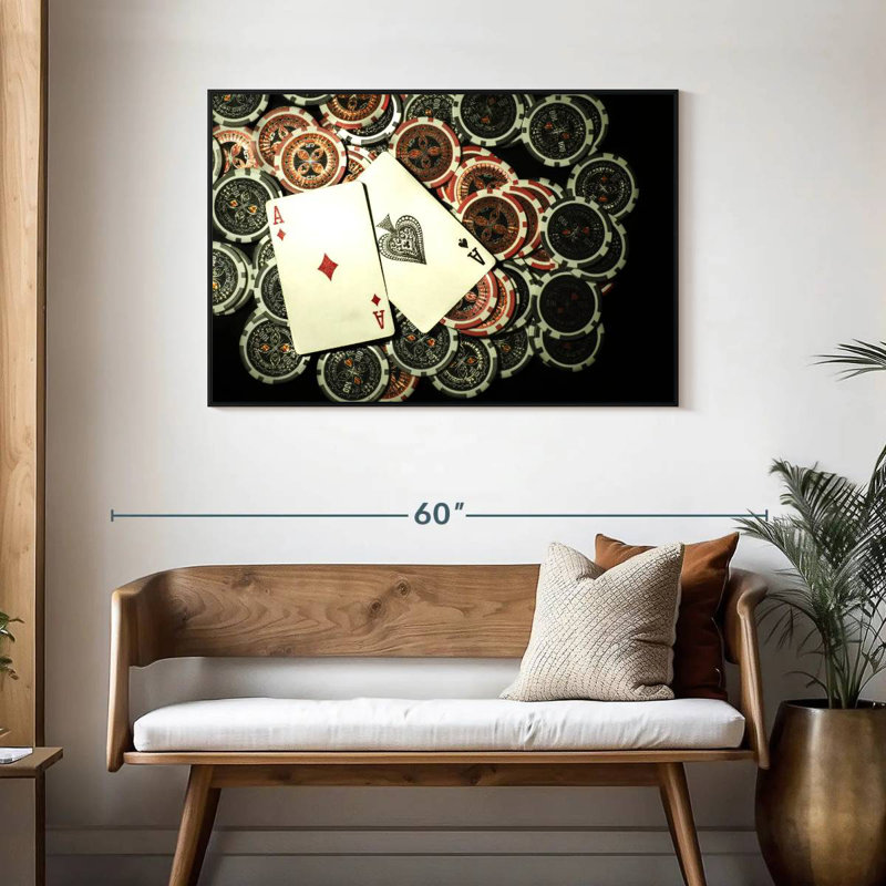 Poker Ace High, Floating Frame Black, 43" X 29"