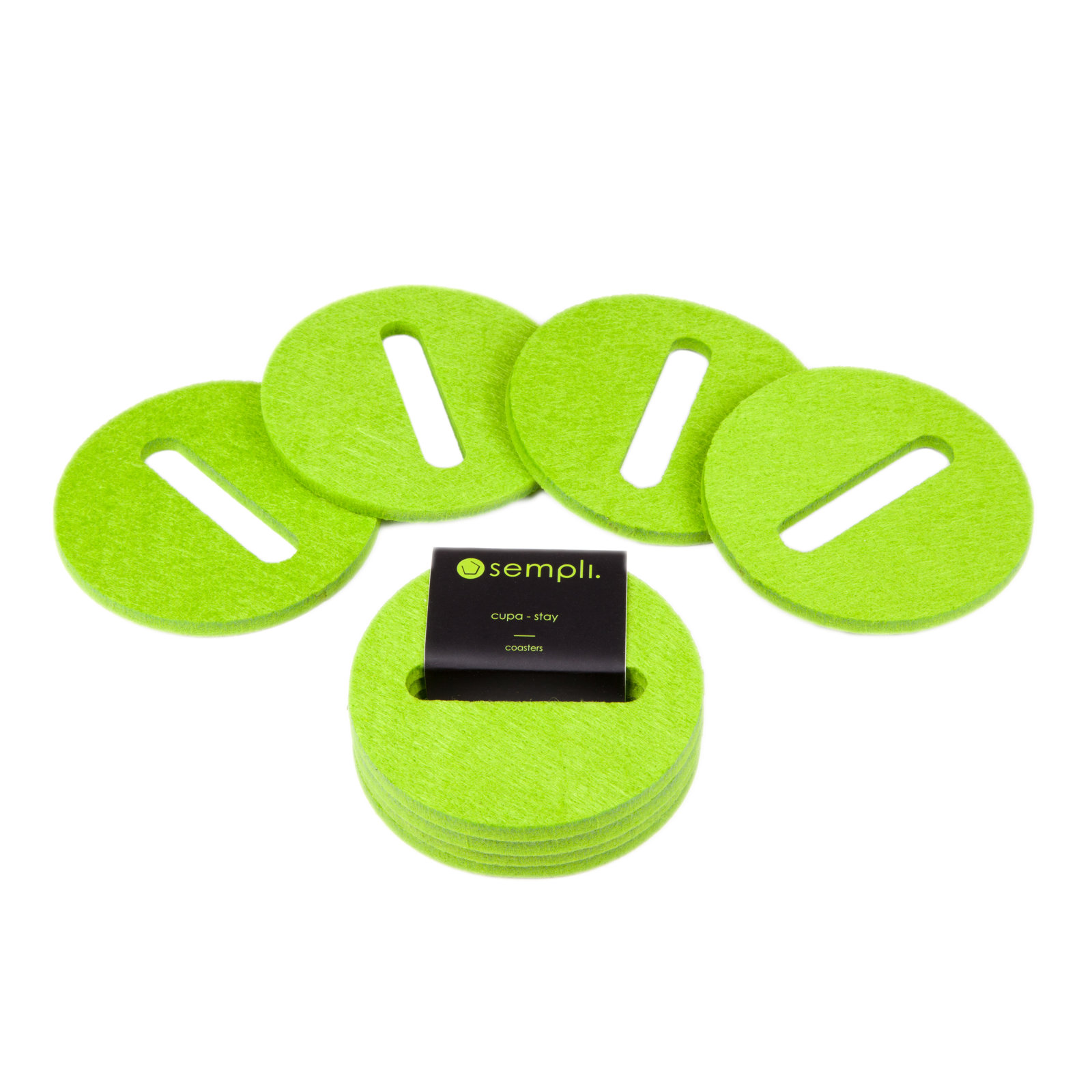 Stay Round 4 Piece Coaster Set, Green