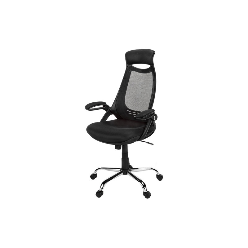High-Back Ergonomic Office Chair with Adjustable Height and Armrests, Black Mesh