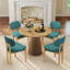 Oval Extendable Dining Table Set, MDF Round to Oval Dining Table 39.37"-70.87", Space-Saving Modern Luxury Kitchen Dining Room Furniture-129434336-129434334