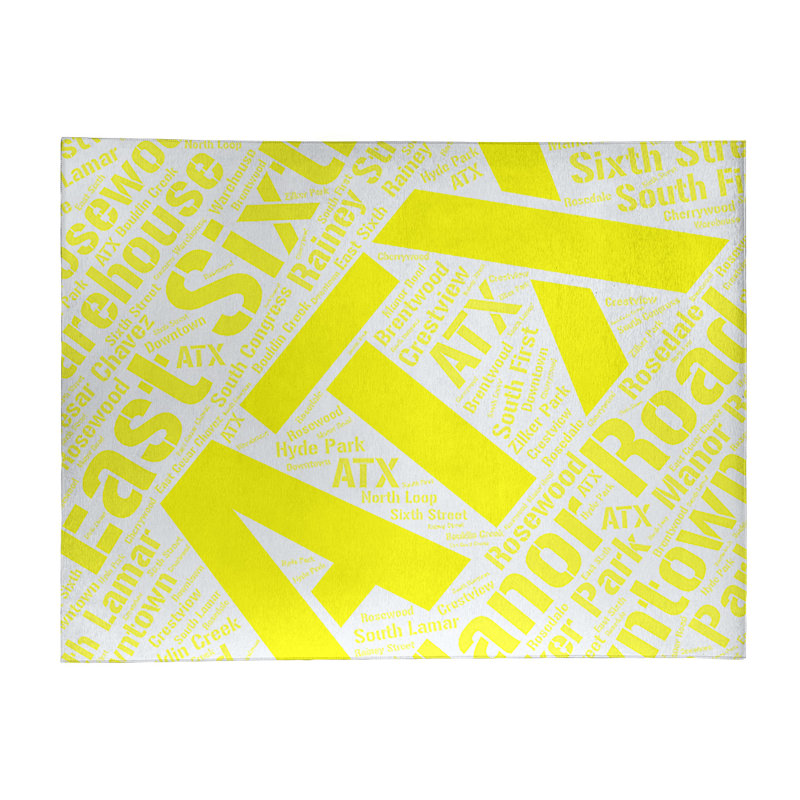 Tapis jaune poils longs à tissage plat, Rectangle 8 pi x 10 pi