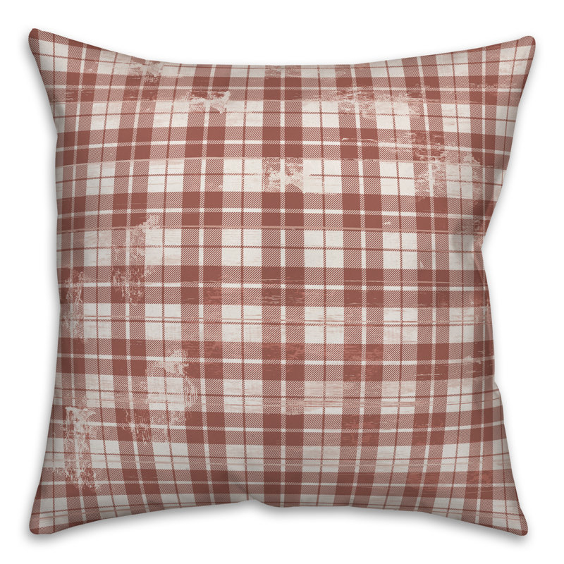 Plaid Throw Pillow, 16"H x 16"W