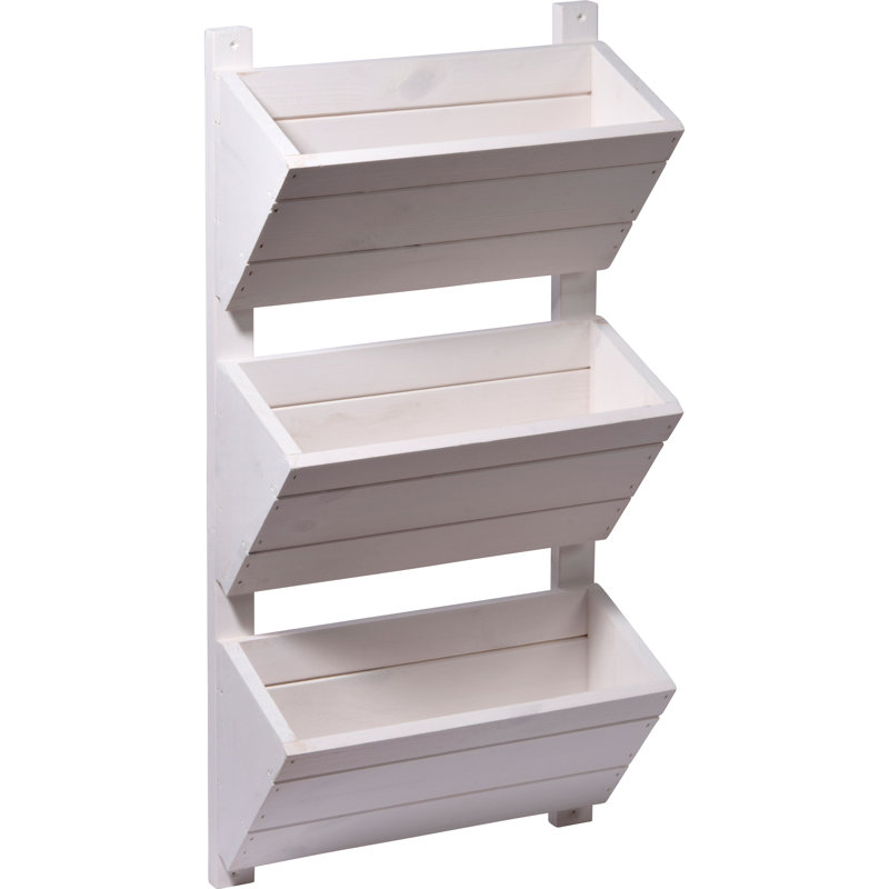 Aakanksha Handmade Wood Wall Planter, White