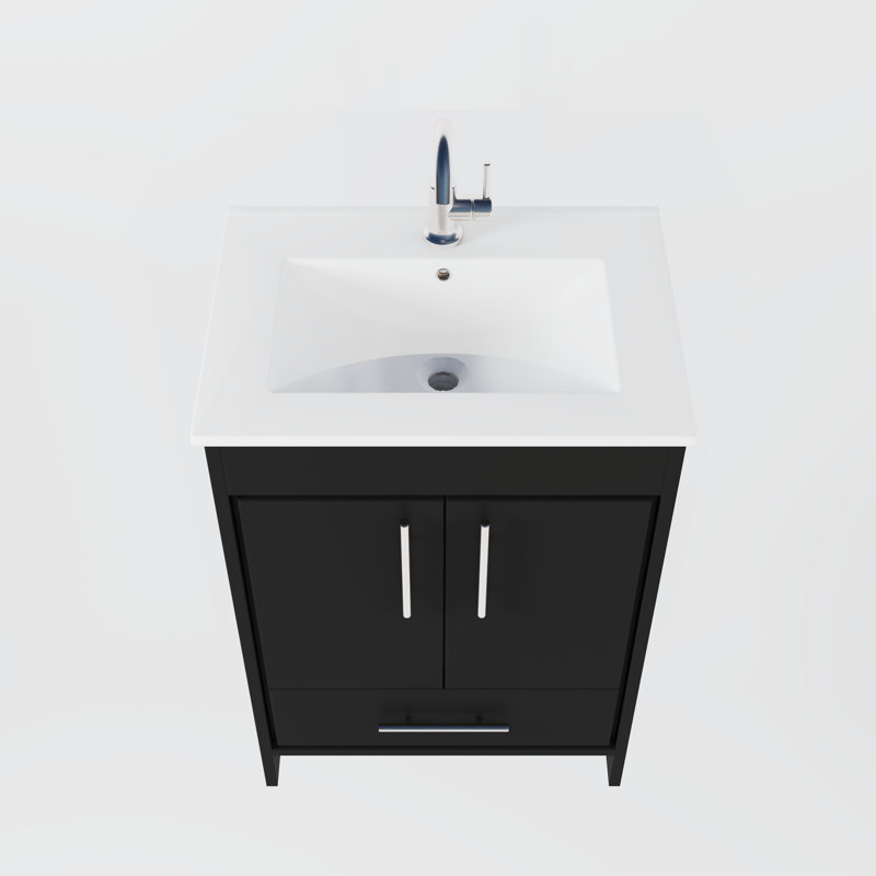 Ensemble de meuble-lavabo simple 24 po Sallisaw, Noir