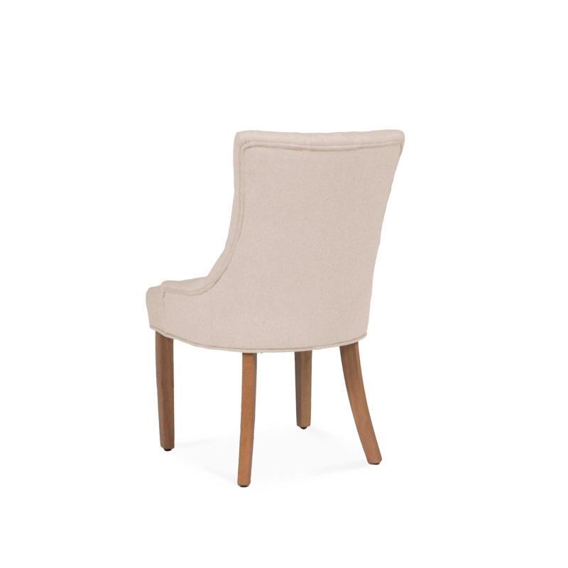 Norval Upholstered Dining Chair, Light Grey, Light Brown