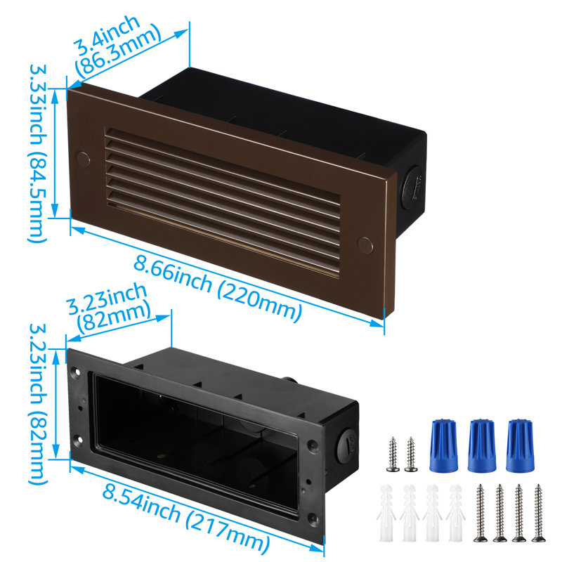 Éclairage à DEL à intensité variable de 120 à 277 V, 1 800 K / 2 700 K / 3 000 K / 4 000 K / 5 000 K sélectionnable, 4,5 W, lumière d'escalier de 300 Lm, étanche IP65, homologué ETL