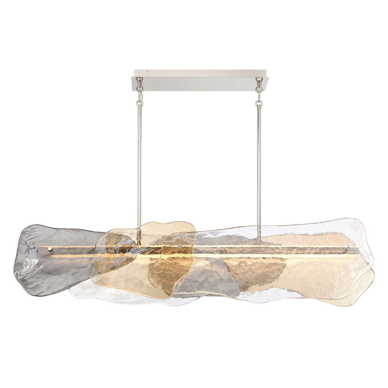 Lustre, 58 po, nickel poli, verre mélangé, 58"