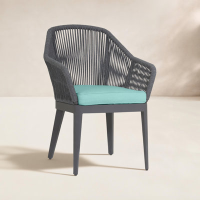 Isela Olefin Rope Outdoor Dining Armchair with Sunbrella Cushion