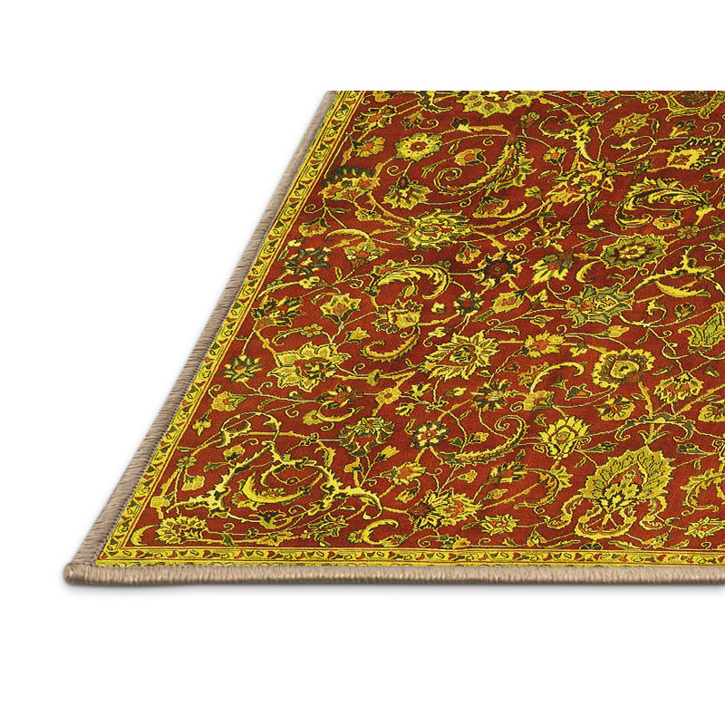 Tapis traditionnels jaunes 4292, Rectangle 3 pi x 5 pi
