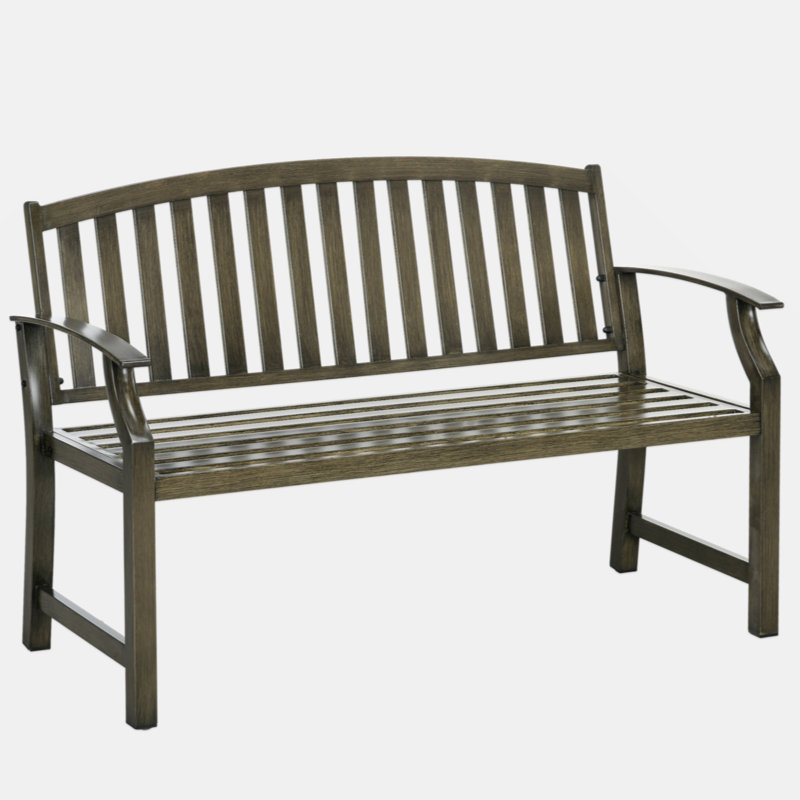 Banc de jardin en métal Altha, Noir, noir, noir, noir