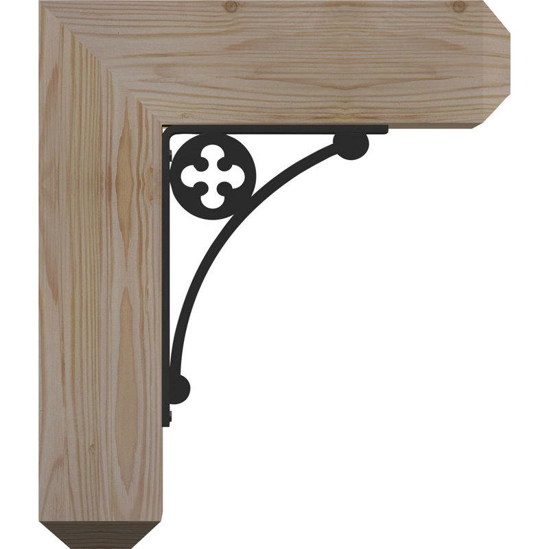 Support de fixation simple 8 po Crawley, H 12 po x P 9 1/2 po, Sapin de Douglas de l 3 1/2 po x T 2 po (lisse)