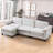 Mavretta 120.1" L Shape Sofa Luxury Couch with Ottoman Soft Chenille Upholstered-820615729