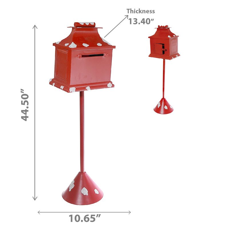 Boîte aux lettres rouge en métal
