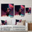 Art mural en acrylique rose et bleu-1344859082