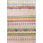 Multi-Colored Stripe Section Mixed Geometric Shape Patterned Modern Decorative Rug-2062366433