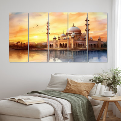 Mosquée islamique I, impressions sur toile, 5 pièces