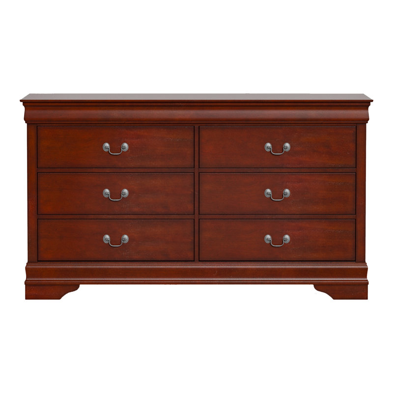 Commode en bois 6 tiroirs Aberdeen, Brun