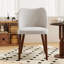 Set of 2 Upholstered Dining Chairs, Soft Fabric Seat, Solid Walnut-Finish Wood Legs, Modern Kitchen