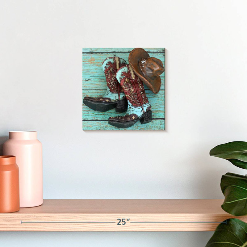 Lelar Cowboy Hat And Boots, 10" H x 10" W
