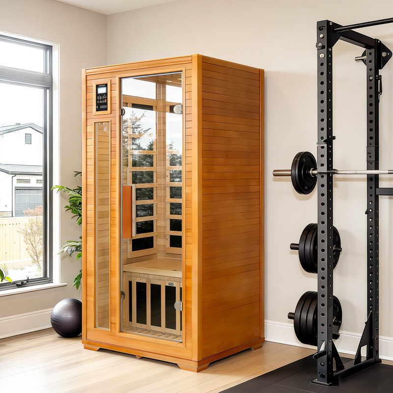 Sauna infrarouge pour 1 personne, sauna intérieur en bois de pruche du Canada
