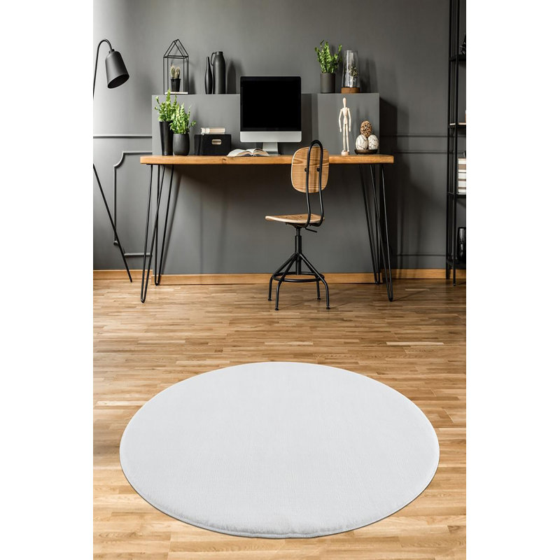 Tapis en jute tissé à la machine Alizeh, Rond 3 pi 11 po