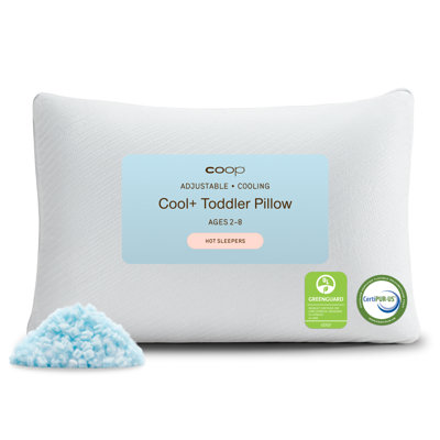 Coop Home Goods Cool+ Toddler Adjustable Cooling Pillow, Breathable & Washable for Kids with Gel Memory Foam for Hot Sleepers, 19x13