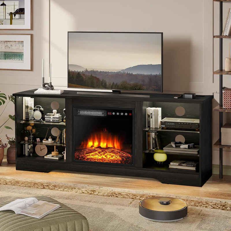 Alazik Unfinished with Fireplace Included, Black