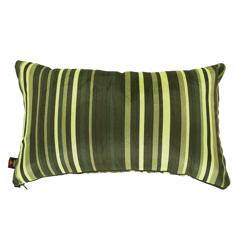 Alonzo Striped Rectangular Cushion, Lime
