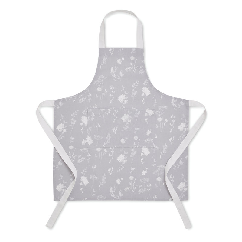 Meadowsweet Floral Apron, Grey