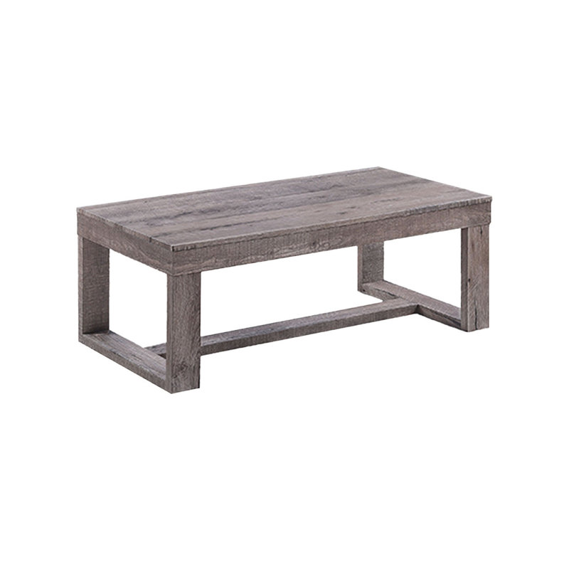 Table basse Knic, 48 po, plateau rectangulaire gris, base à double piédestal