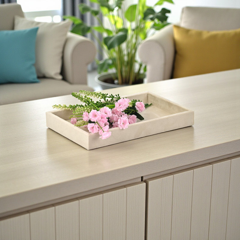 Plateau rectangulaire Cantora, Crème