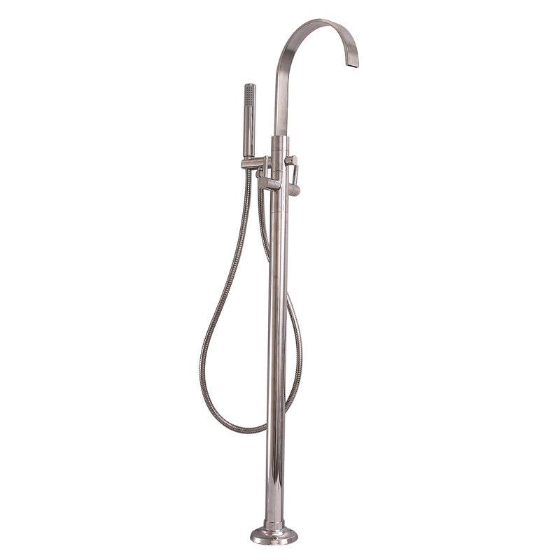 Dixville 2 Handle Bathroom Freestanding Tub Filler with Diverter, Polished Nickel