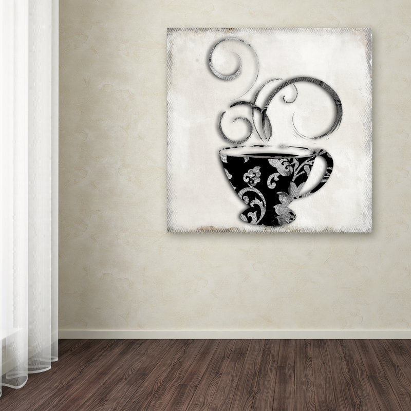 Art mural sur toile tendue - Art mural couleur «Silver Brewed 2» de couleur boulangerie pour le salon, la chambre à coucher ou le bureau - 14 x 14