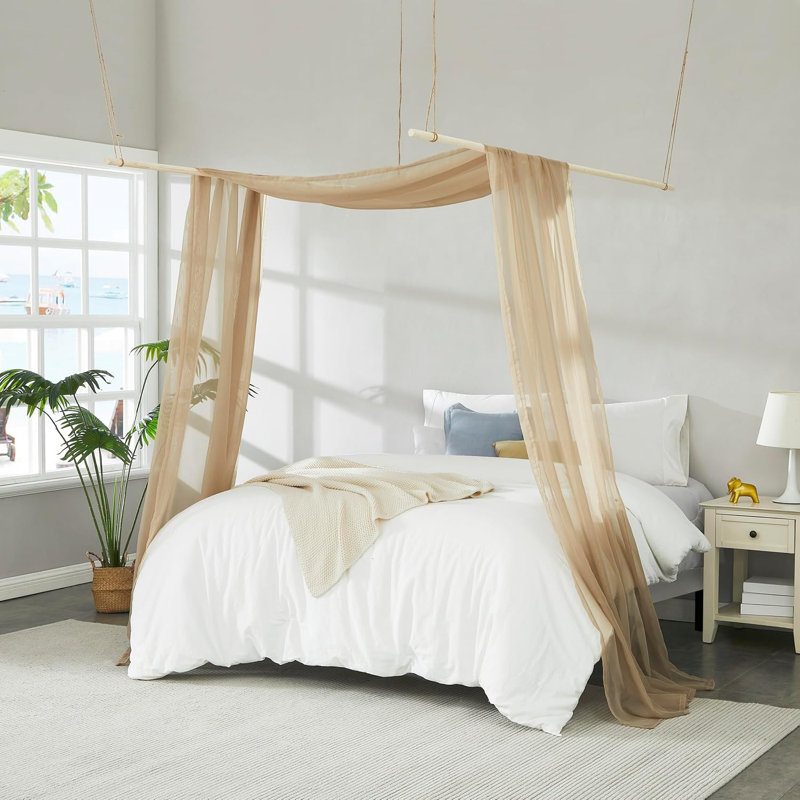  Rideaux à baldaquin en polyester, Très grand, Taupe