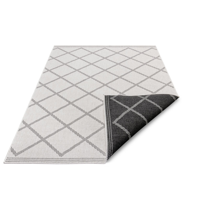 Cebu Flatweave Grey Rug, Rectangle 80 x 150cm