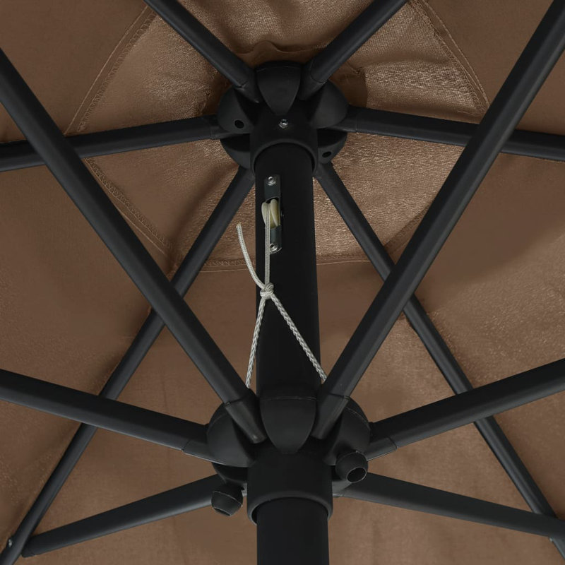 Parasol de jardin extérieur en polyester taupe, Taupe