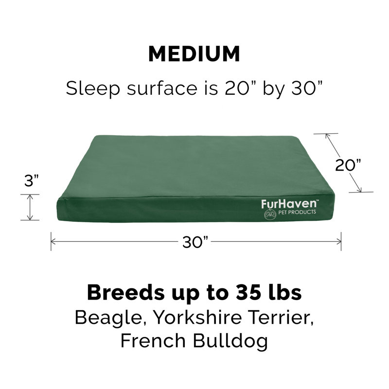 Forest Green Medium Orthopedic Waterproof Outdoor Pet Bed
