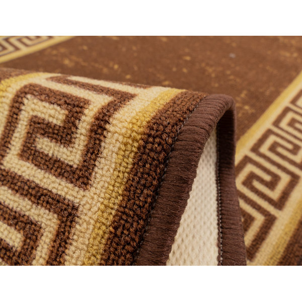 World Menagerie Greek Key Bordered Slip Resistant 2x5 Runner Rugs | Wayfair