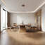 Round Solid Wood Dining Tables with Turntable-259198121