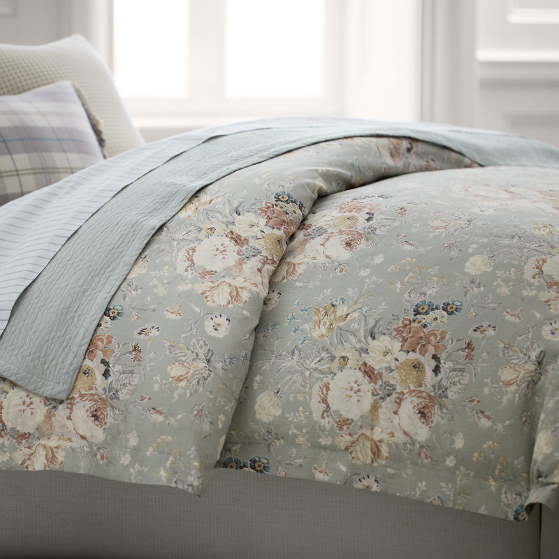Ensemble de couette Gwynne Sage, Housse de couette pour très grand lit et 2 taies 