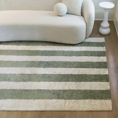 Tapis rayé vert Augello
